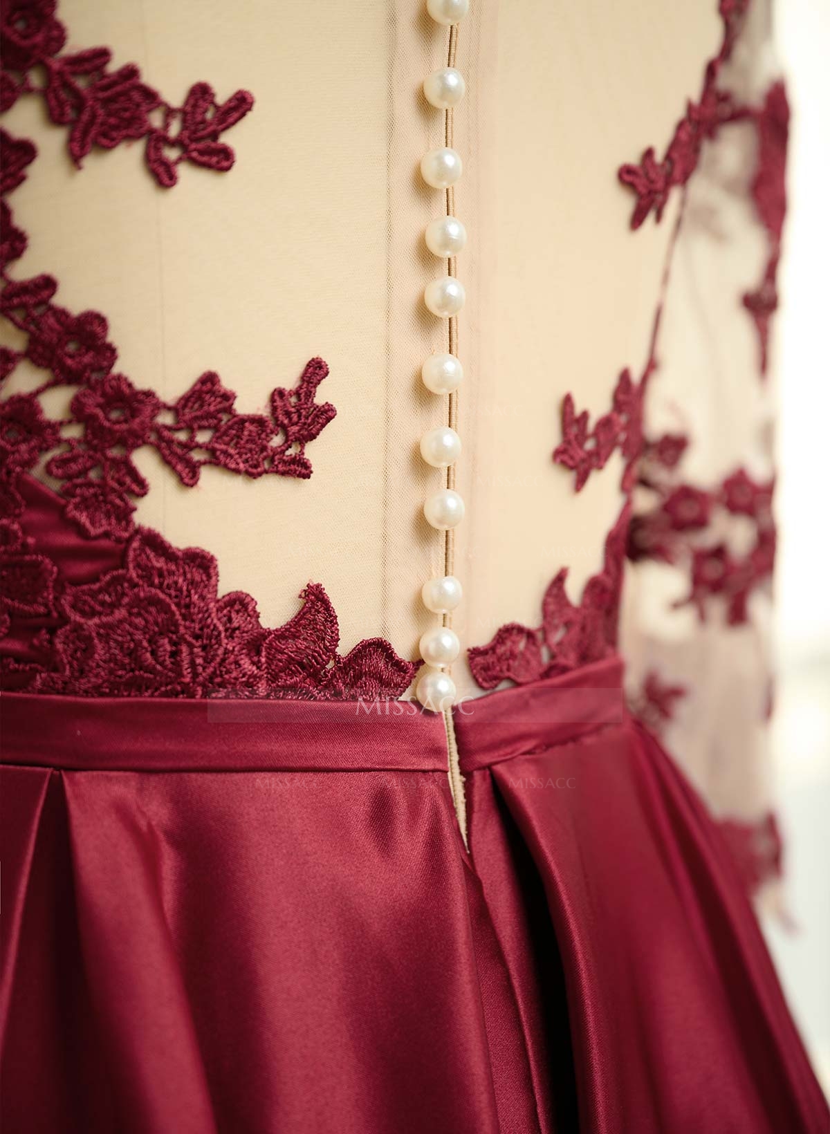 A-Line V-Neck 3/4 Sleeves Asymmetrical Lace Cocktail Dresses