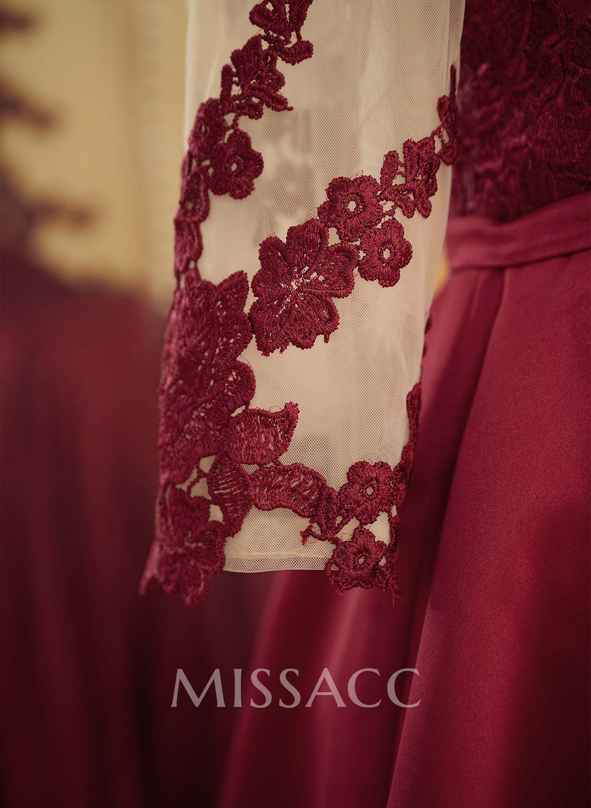 A-Line V-Neck 3/4 Sleeves Asymmetrical Lace Cocktail Dresses