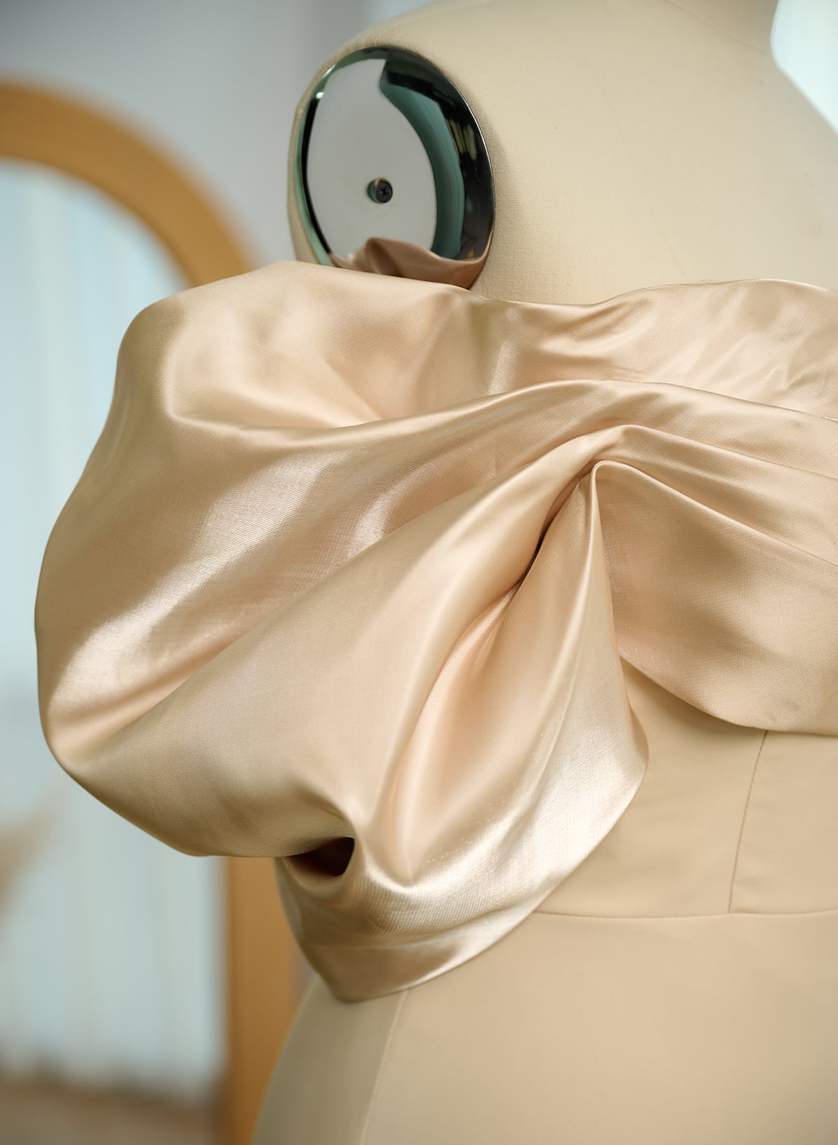 Elegant Off-The-Shoulder Ankle-Length Elastic Satin/Liquid Satin Evening Dresses With Back Slit