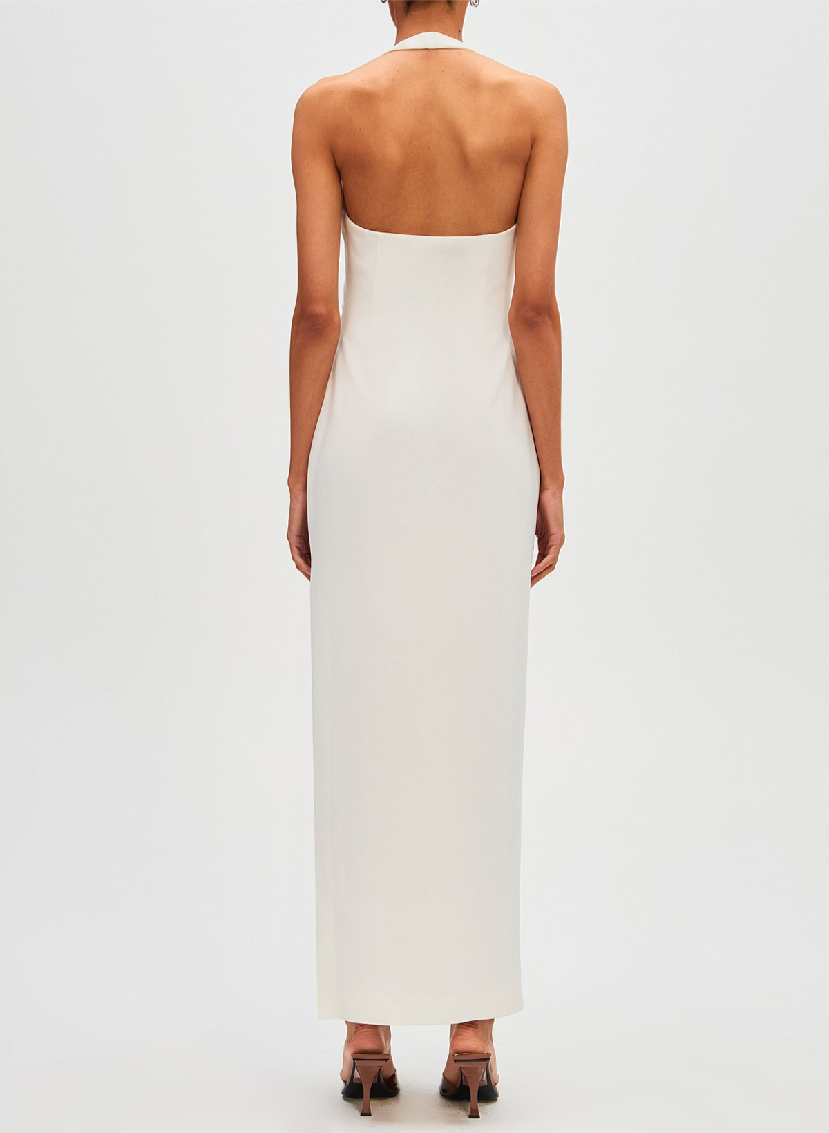 Elegant Halter Sleeveless Ankle-Length Elastic Satin Evening Dresses