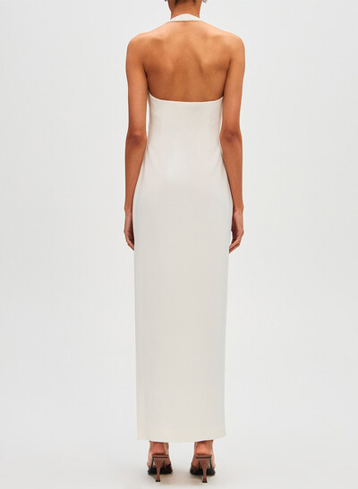 Elegant Halter Sleeveless Ankle-Length Elastic Satin Evening Dresses