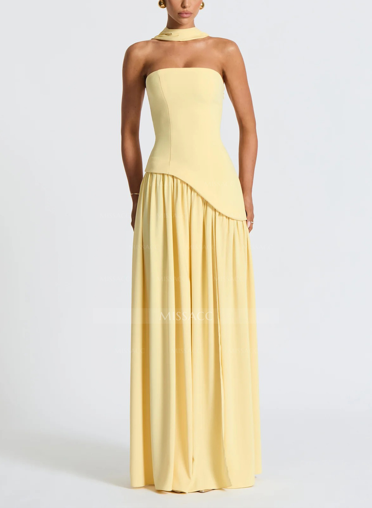 A-Line Sweetheart Sleeveless Floor-Length Stretch Satin Evening Dresses With High Split