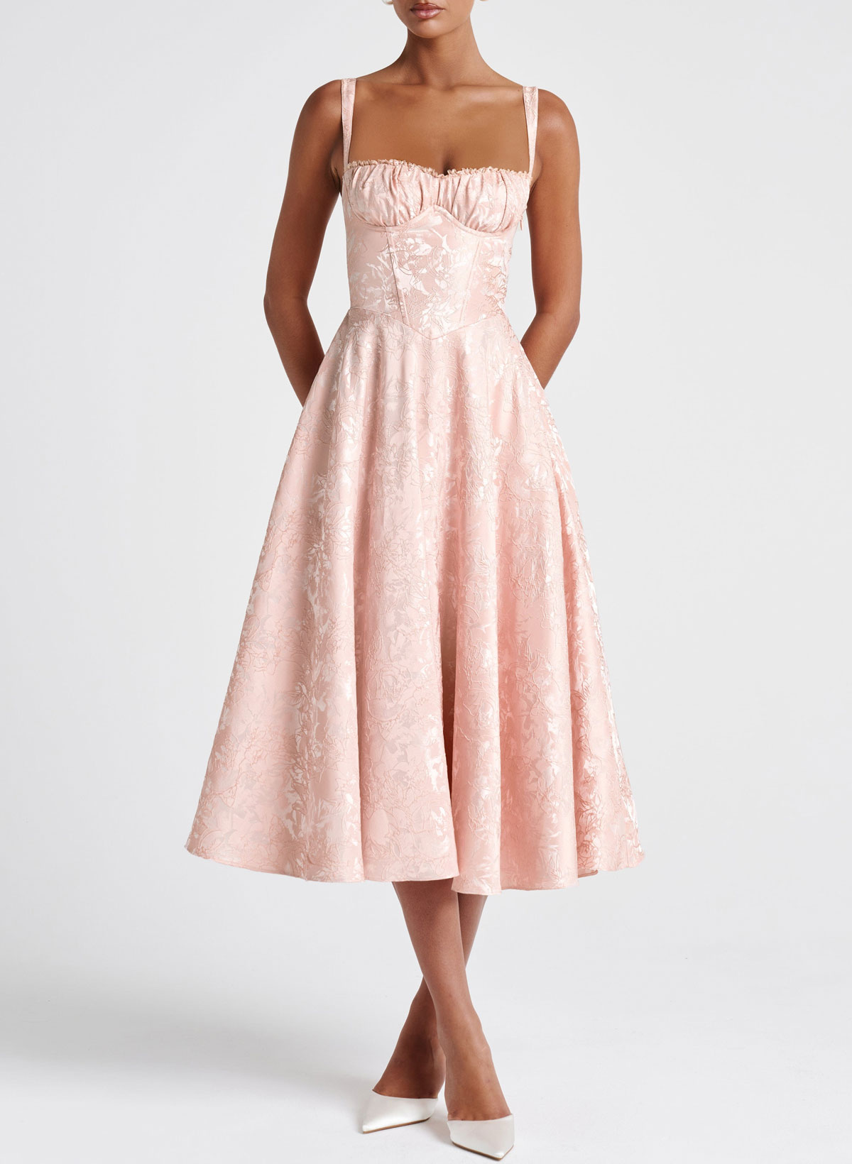 Square Neckline Spaghetti Straps Sleeveless A-Line Tea-Length Homecoming Dresses