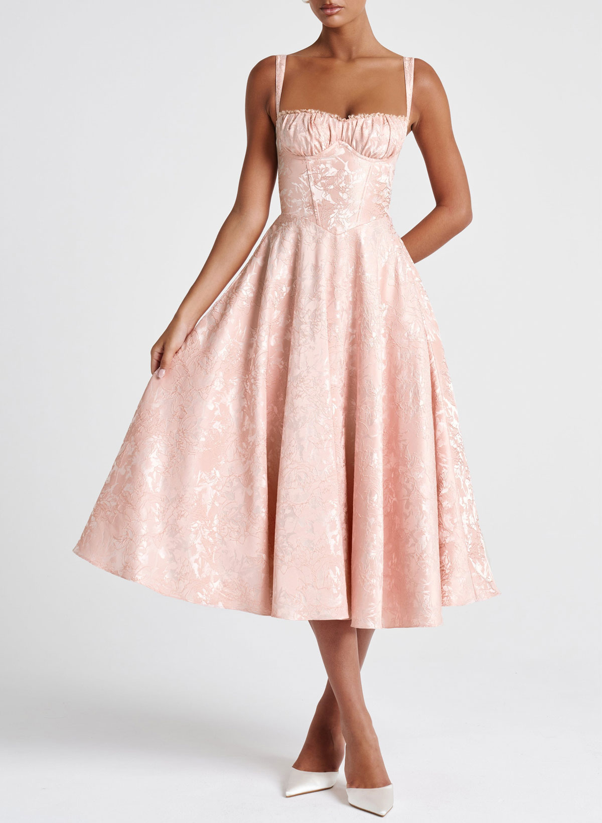 Square Neckline Spaghetti Straps Sleeveless A-Line Tea-Length Homecoming Dresses