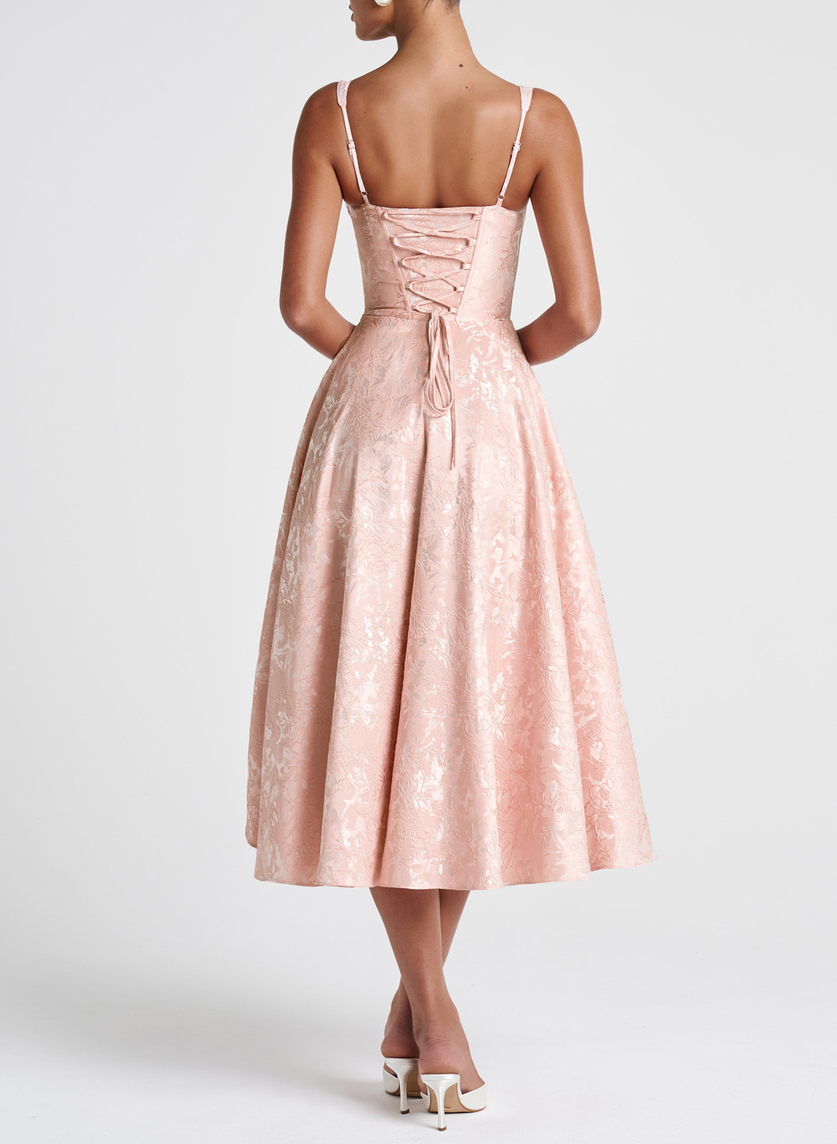 Square Neckline Spaghetti Straps Sleeveless A-Line Tea-Length Homecoming Dresses