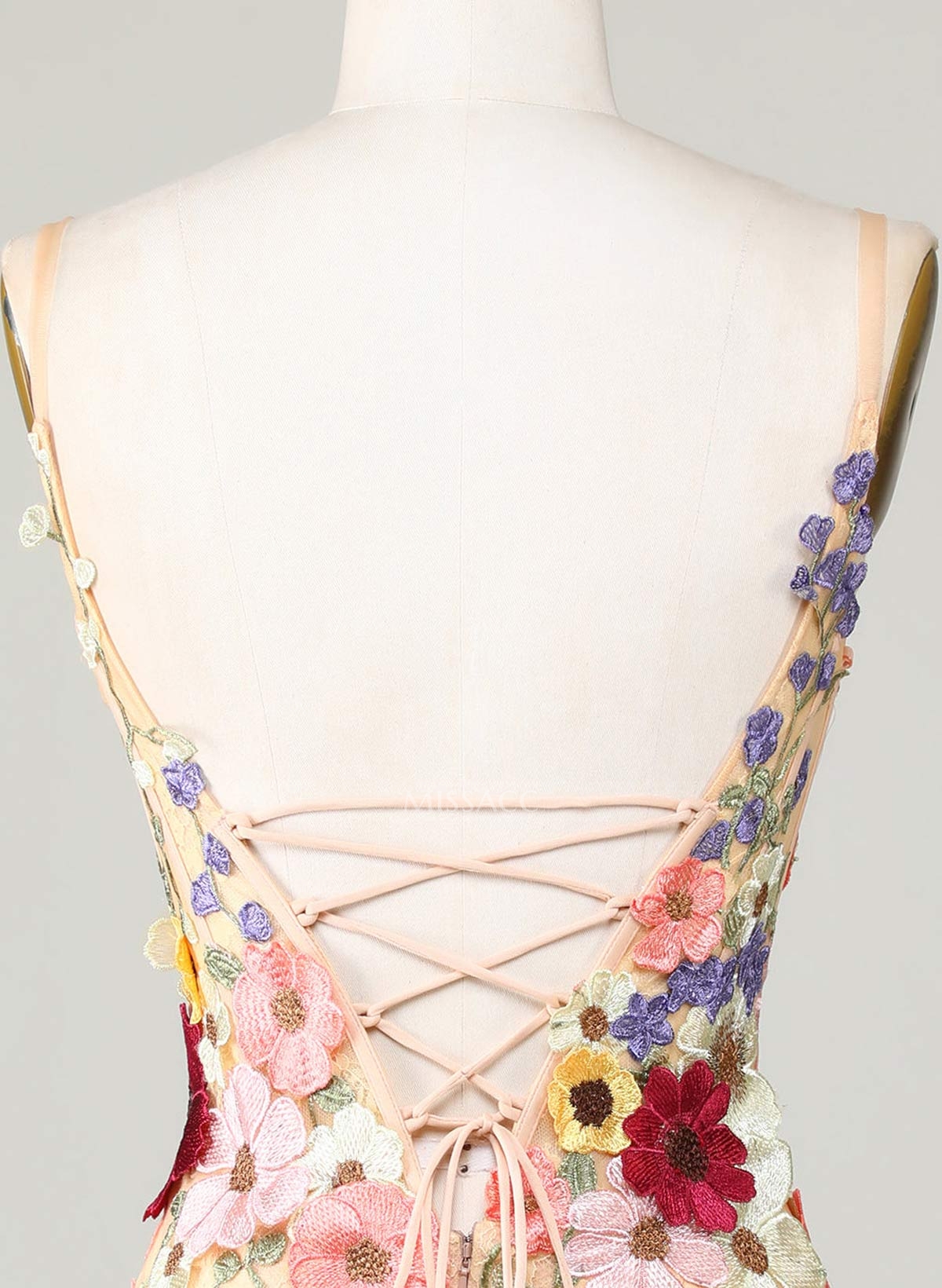Flower(s) V-Neck Spaghetti Straps Sleeveless Short/Mini Lace/Tulle Homecoming Dresses