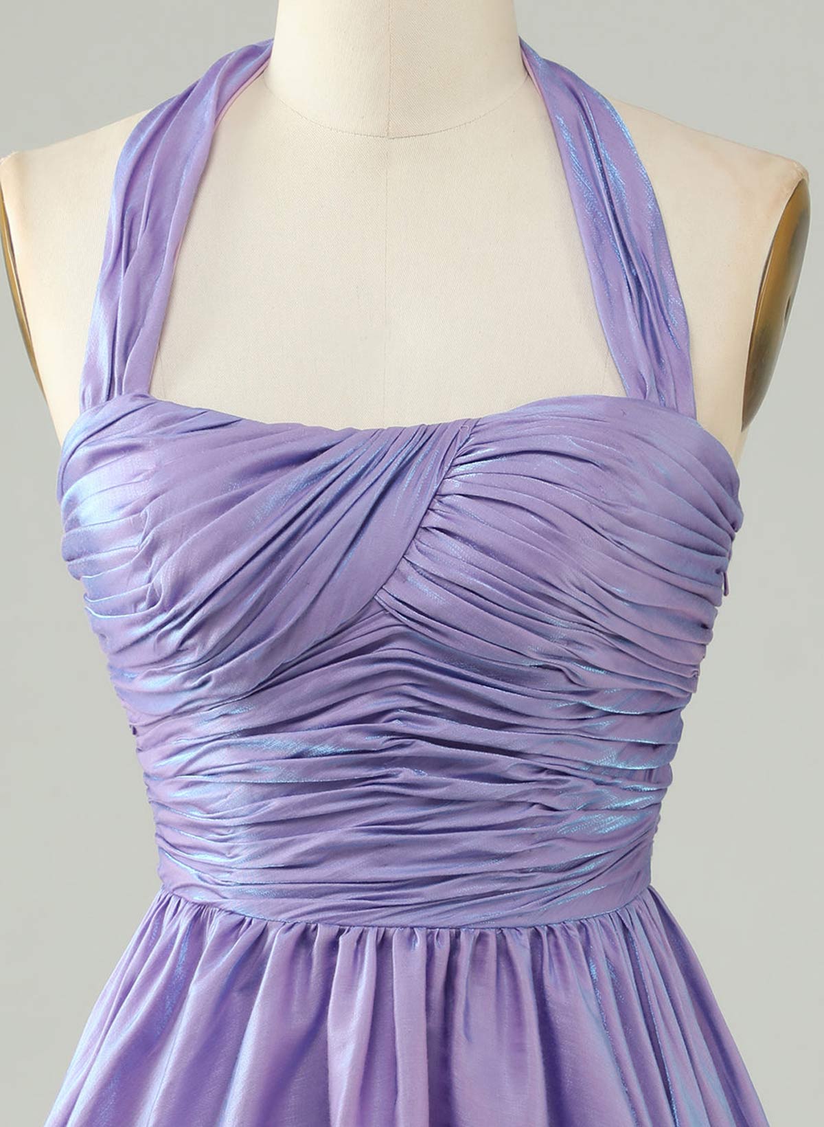 Sparkle & Shine Pleated Halter Sleeveless A-Line Short/Mini Homecoming Dresses