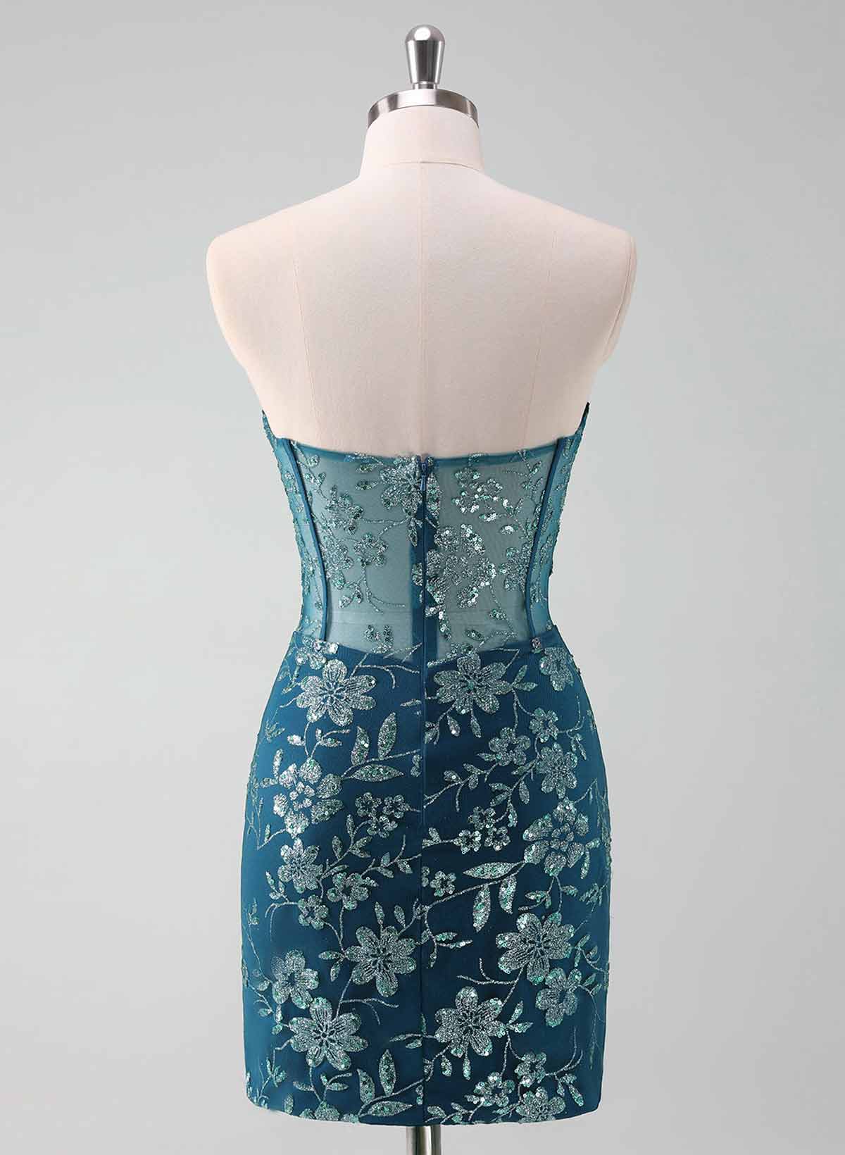 Flower(s) Lace Sequined Sweetheart Detachable Tulle Length Homecoming Dresses