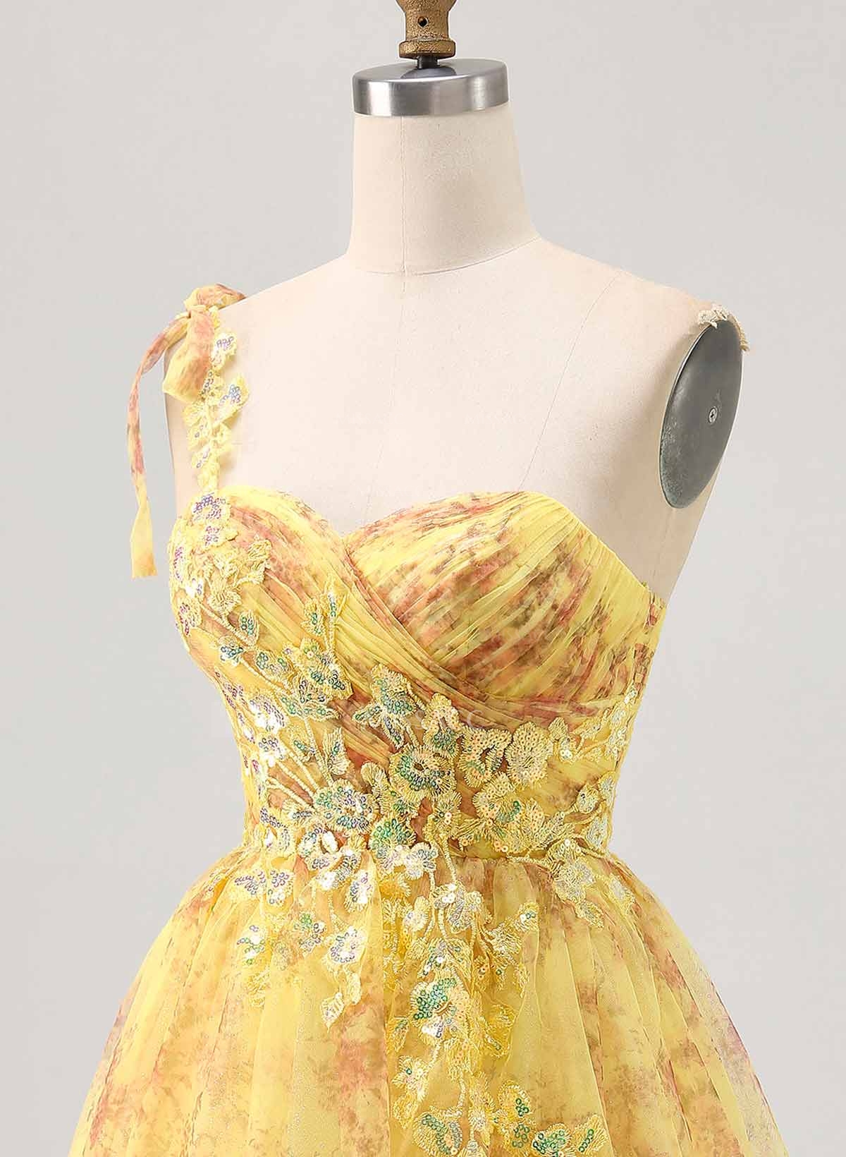 Sweetheart Flower(s) One-Shoulder A-Line Short/Mini Lace/Chiffon/Sequined Homecoming Dresses