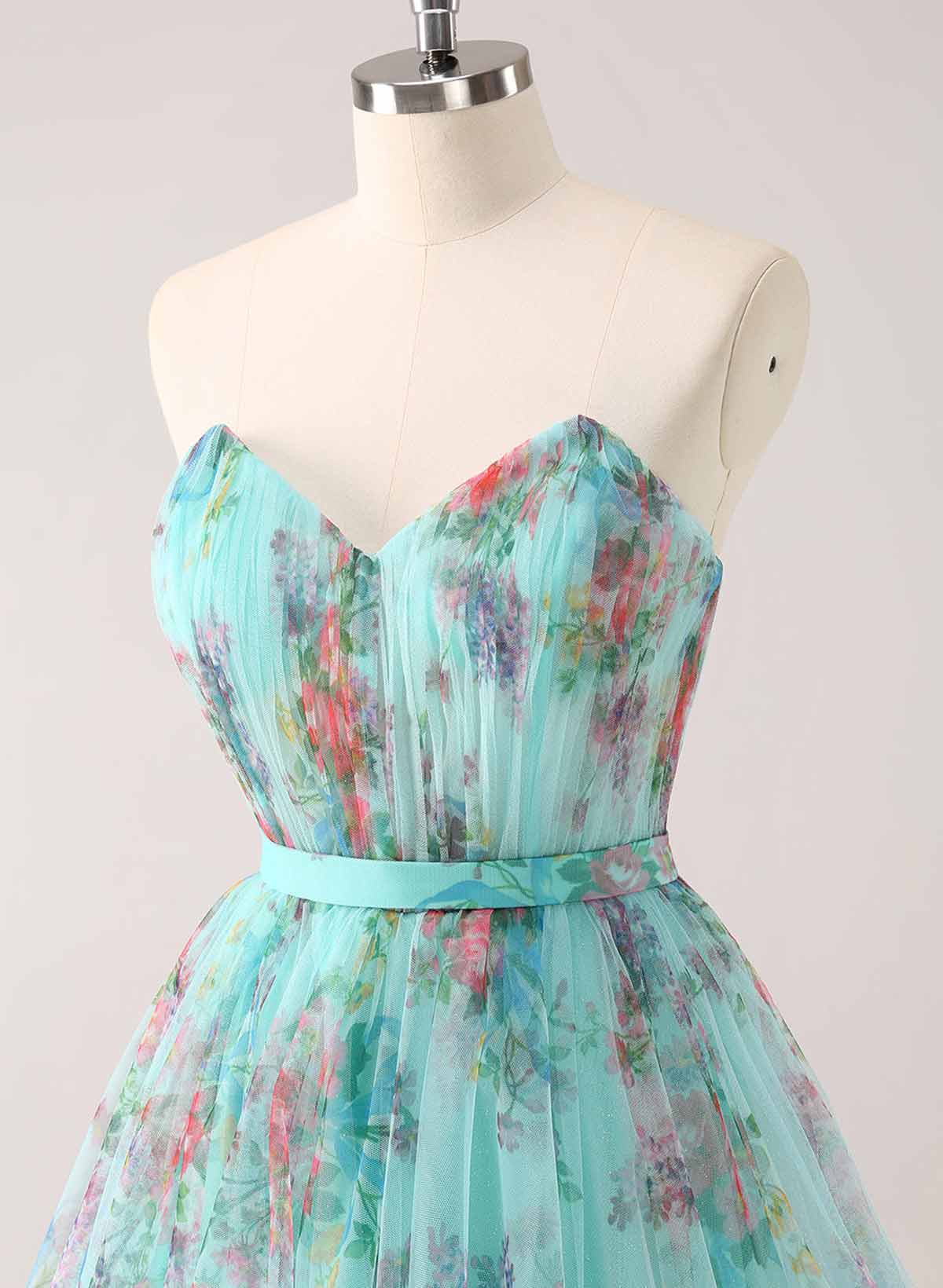 Pleated Sweetheart Sleeveless A-Line Short/Mini Chiffon Homecoming Dresses With Bow(s)
