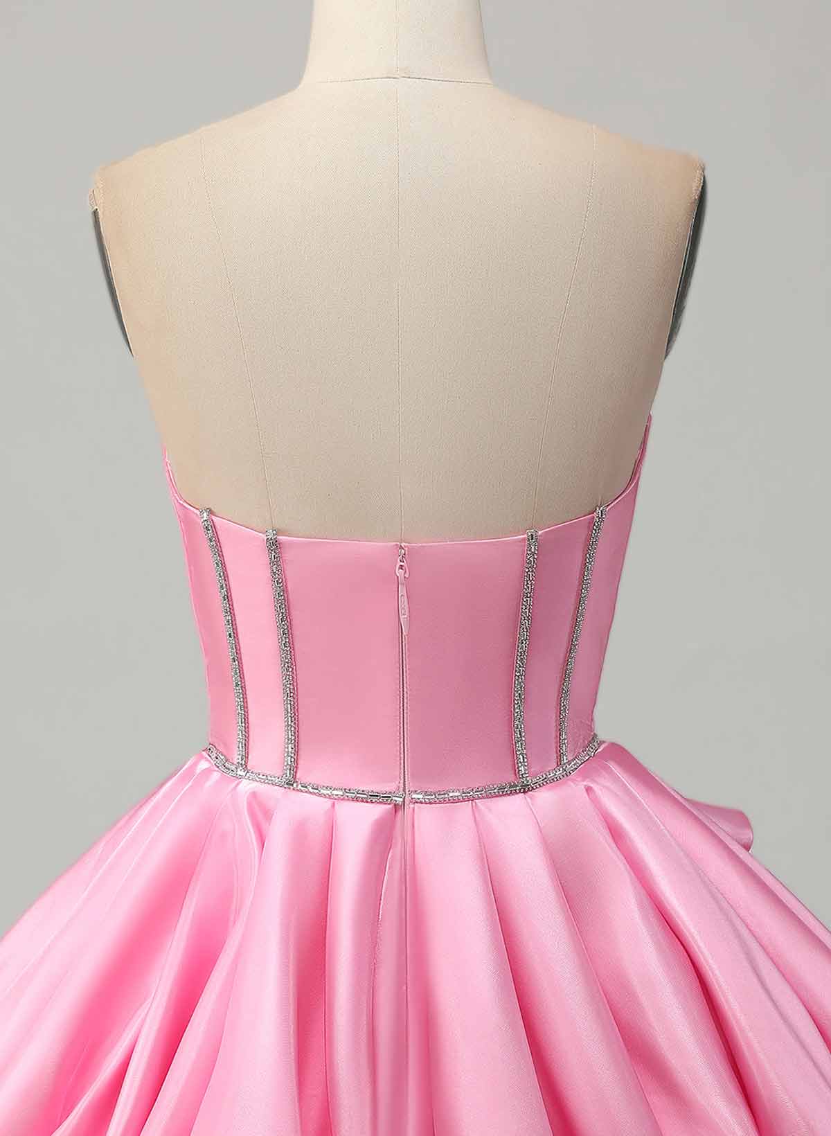 Beading Sweetheart Sleeveless A-Line Short/Mini Liquid Satin Homecoming Dresses With Ruffle