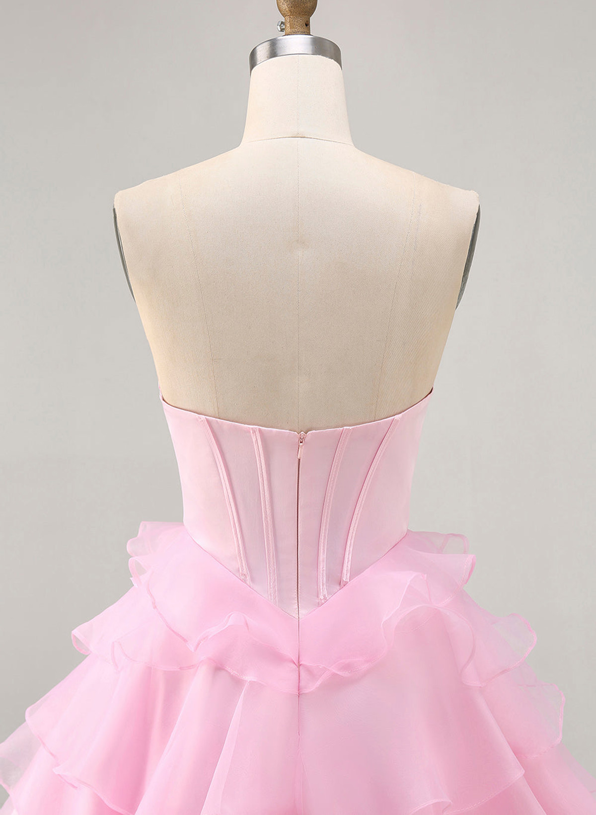 Rhinestone Beading Sweetheart Tiered A-Line Short/Mini Satin/Chiffon Homecoming Dresses