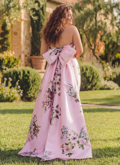 Sheath/Column Strapless Floor-Length Mother Of The Bride Dresses With Bow(s)/Flower(s)