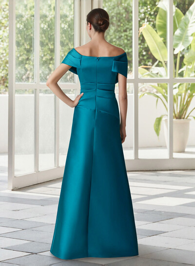 Elegant Off-The-Shoulder A-Line Floor-Length Satin Mother Of The Bride Dresses