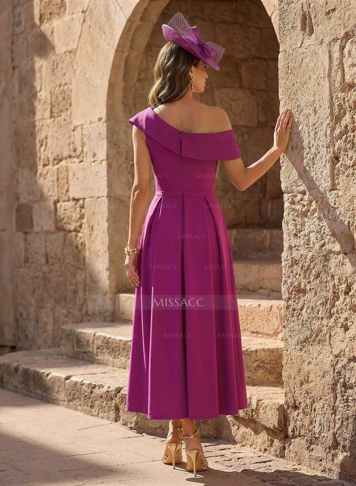 Elegant Bow(s) Asymmetrical Neckline Overskirt Ankle-Length Elastic Satin Mother Of The Bride Dresses