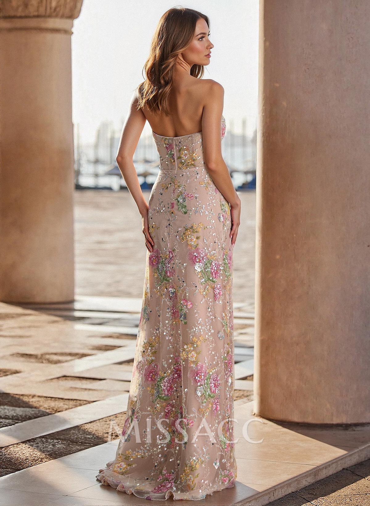 Sparkle & Shine Cowl Neck Sleeveless Sweep Train Lace/Tulle/Sequined Prom Dresses Sparkle & Shine Cowl Neck Sleeveless Sweep Train Lace/Tulle/Sequined Prom Dresses
