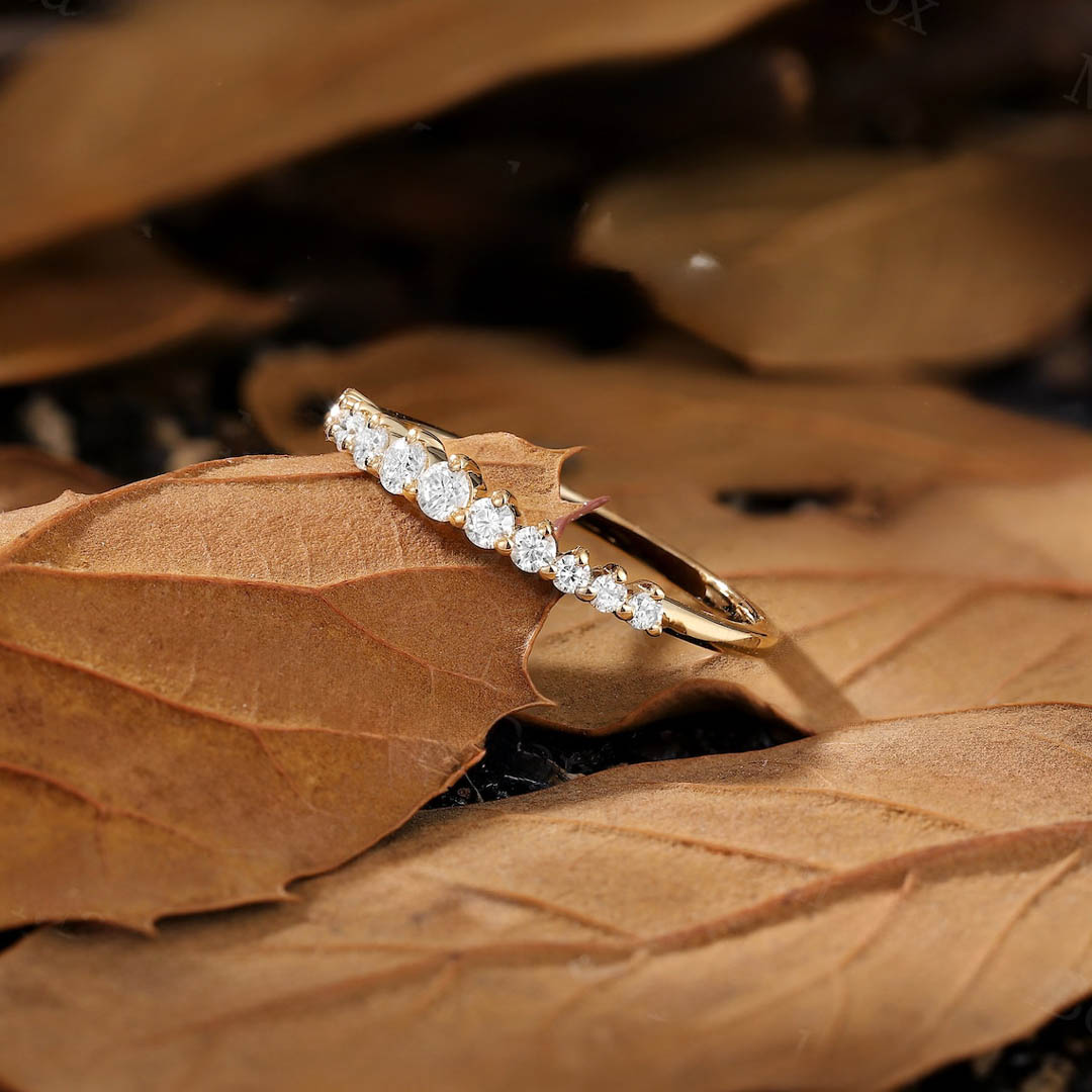 1.98CT Round Cut Moissanite Wedding Band In Sterling Silver