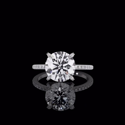 2CT Round Cut Moissanite Engagement Ring In Sterling Silver