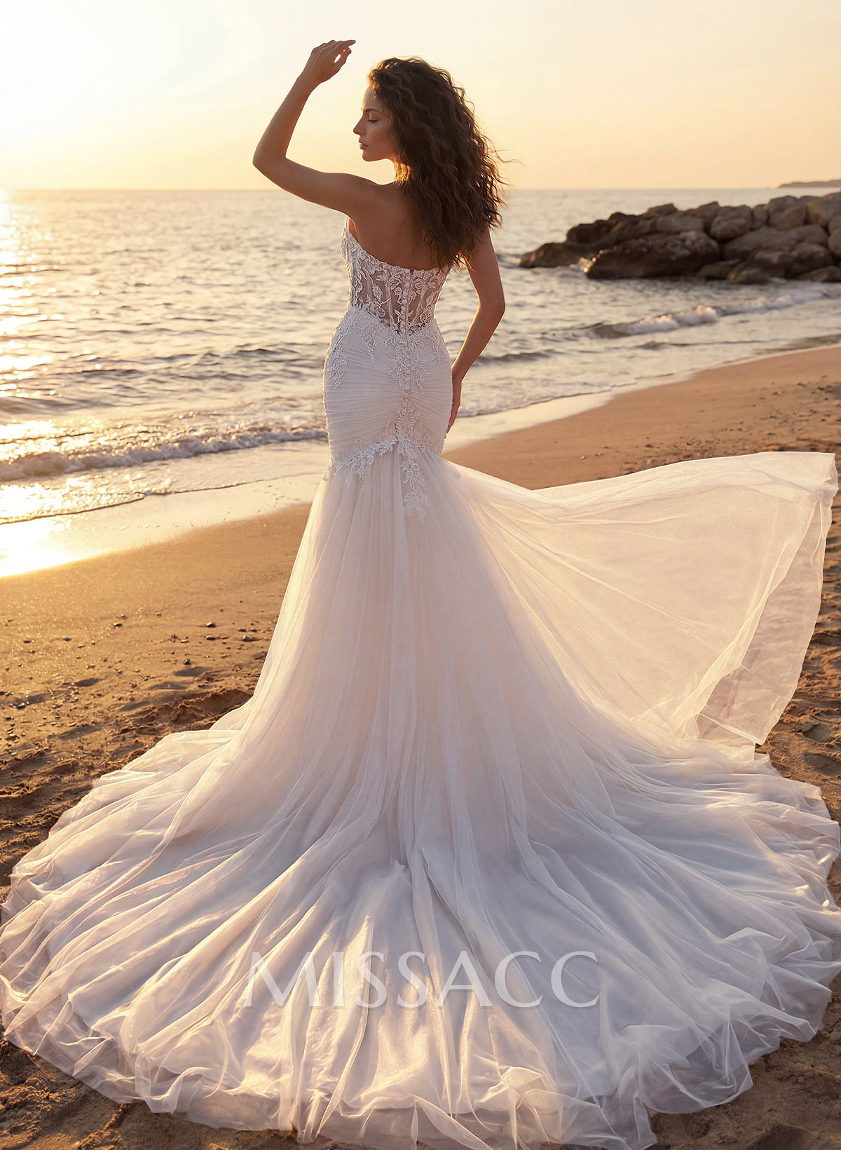 Elegant Sweetheart Mermaid Court Train Lace/Tulle Wedding Dress Elegant Sweetheart Mermaid Court Train Lace/Tulle Wedding Dress