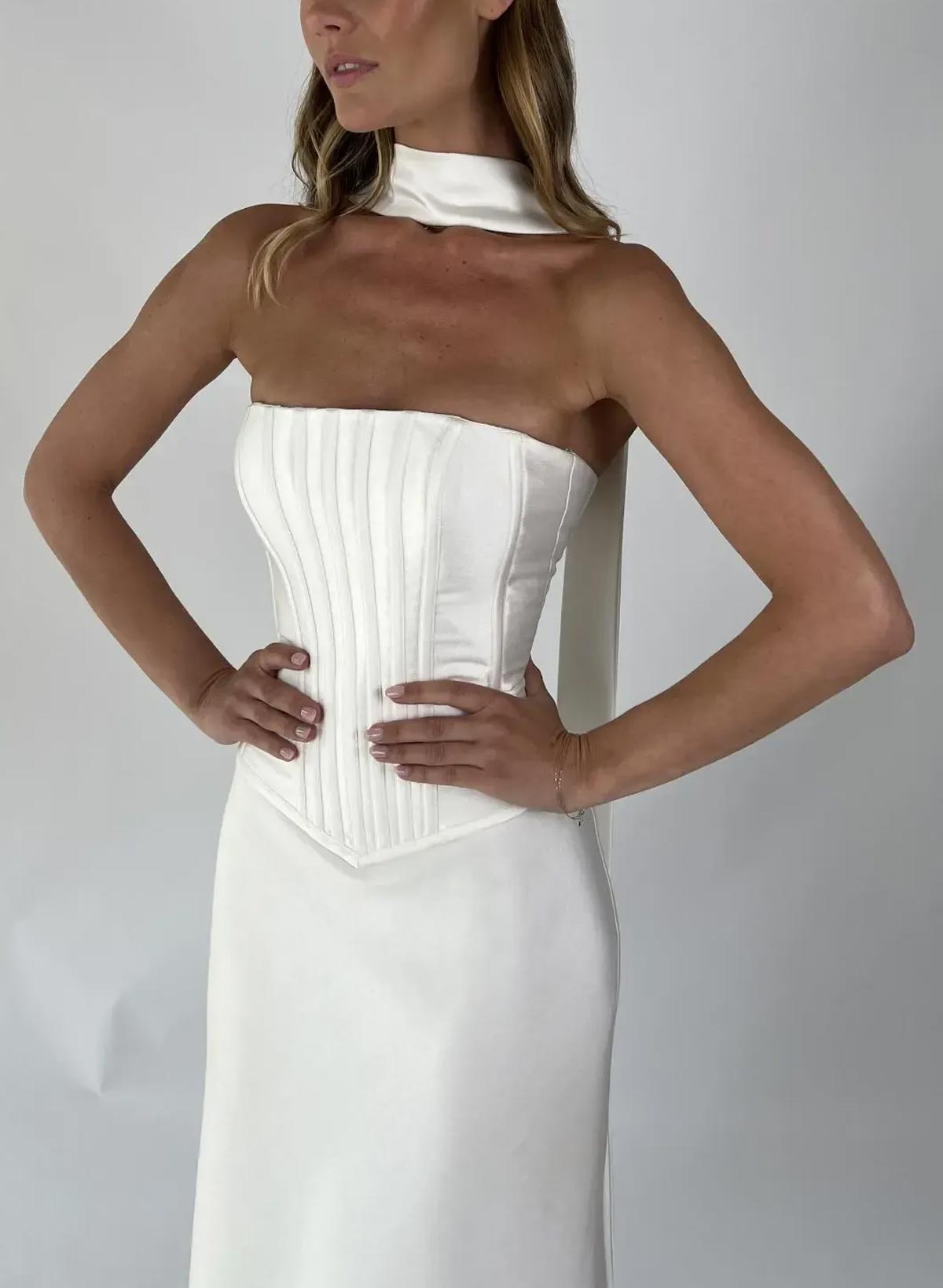 Trumpet/Mermaid Sweetheart Sleeveless Floor-Length Crepe Satin Wedding Dresses