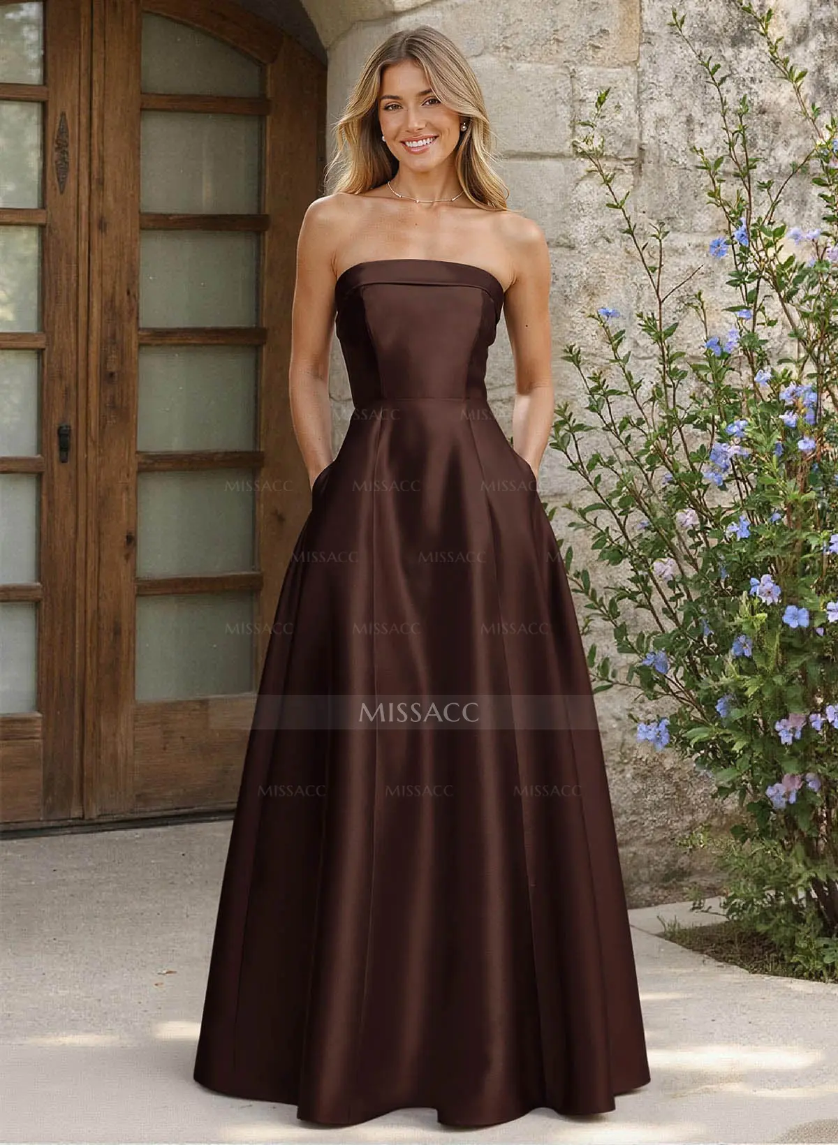 strapless bridesmaid dresses with pockets Black Boho Plunging Lace Tulle Wedding Dress Light Ivory / Nude Pink