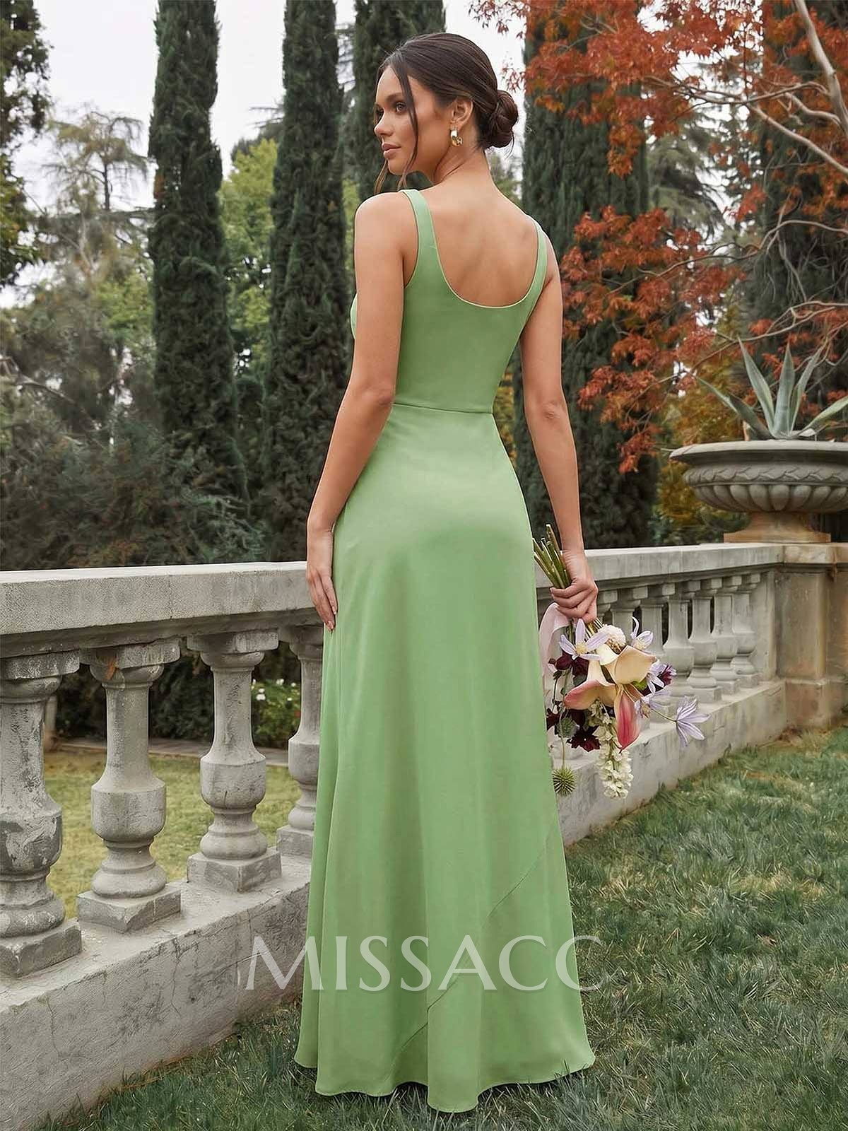 Sheath/Column Cowl Neck Sleeveless Floor-Length Chiffon Bridesmaid Dresses Sheath/Column Cowl Neck Sleeveless Floor-Length Chiffon Bridesmaid Dresses