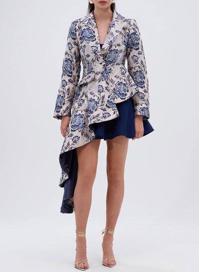 Elegant V-Neck Long Sleeves A-Line Short/Mini Satin/Sequined Cocktail Dresses With Cascading Ruffles