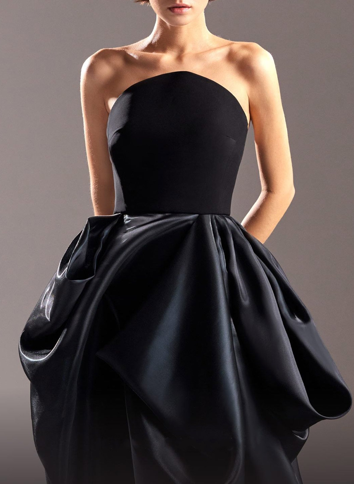 Elegant A-Line Sweep Train Matte Satin/Liquid Satin Evening Dresses With Ruffle/High Split