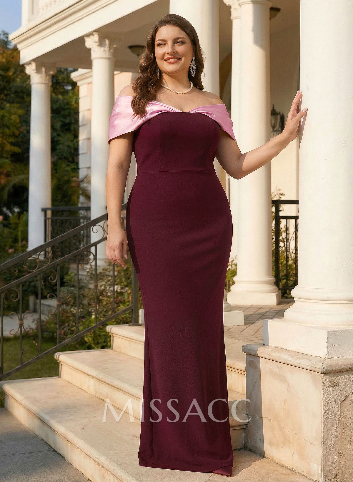 Sheath/Column Off-The-Shoulder Floor-Length Elastic Satin Mother Of The Bride Dresses With Back Slit Sheath/Column Off-The-Shoulder Floor-Length Elastic Satin Mother Of The Bride Dresses With Back Slit