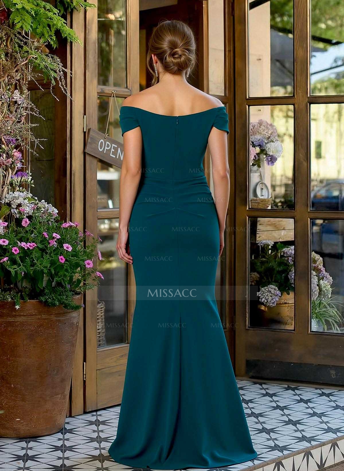 Elegant Off-The-Shoulder Mermaid Floor-Length Elastic Satin Mother Of The Bride Dresses With Split Front