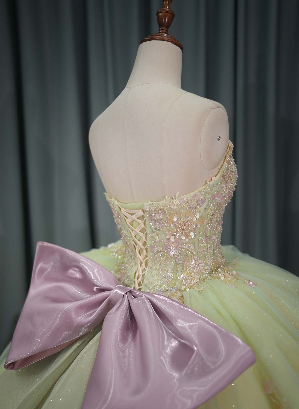 Ball-Gown Sweetheart Sleeveless Royal Prom Dresses With Bow(s)/Beading/Sequins