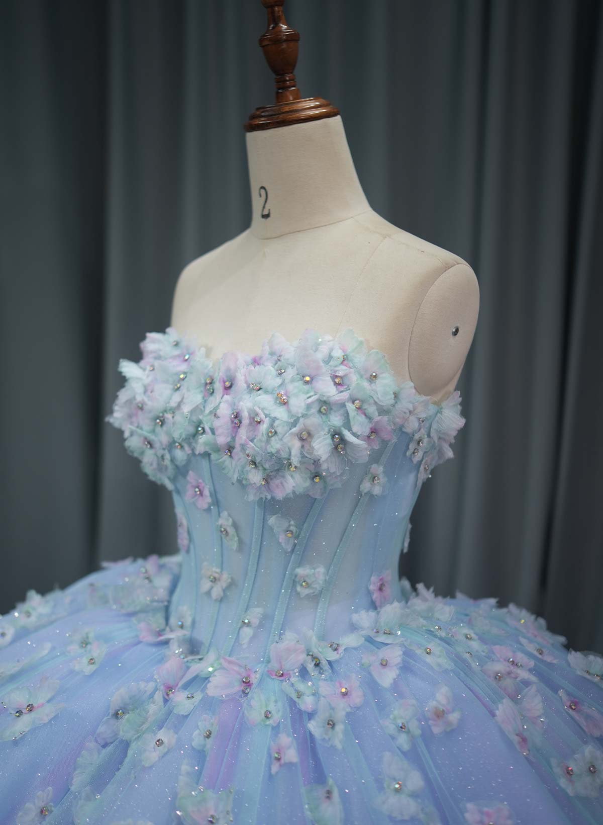 Ball-Gown Sweetheart Sleeveless Royal Prom Dresses With Beading/Flower(s)