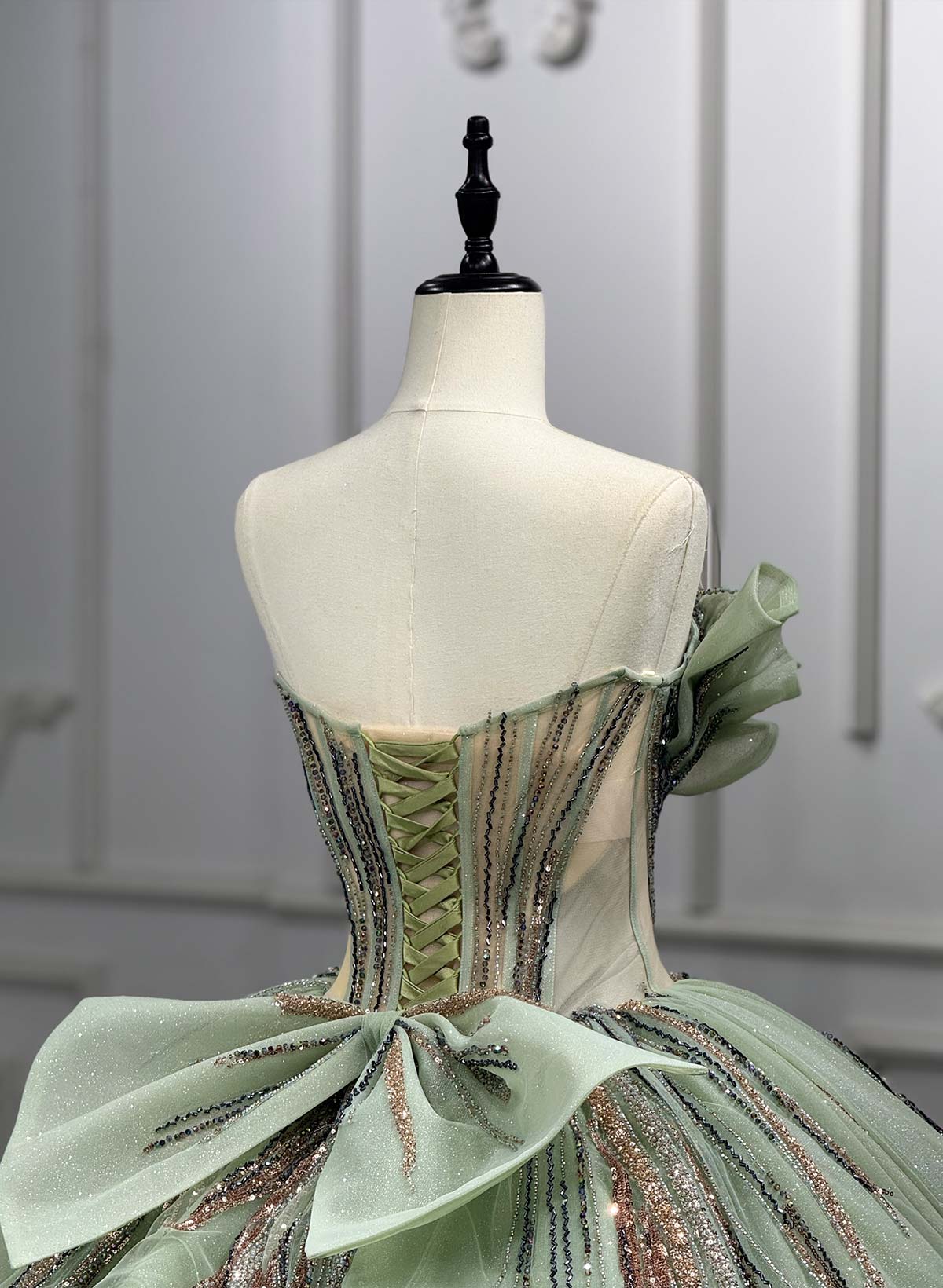 Ball-Gown Sweetheart Royal Prom Dresses With Bow(s)/Cascading Ruffles/Beading