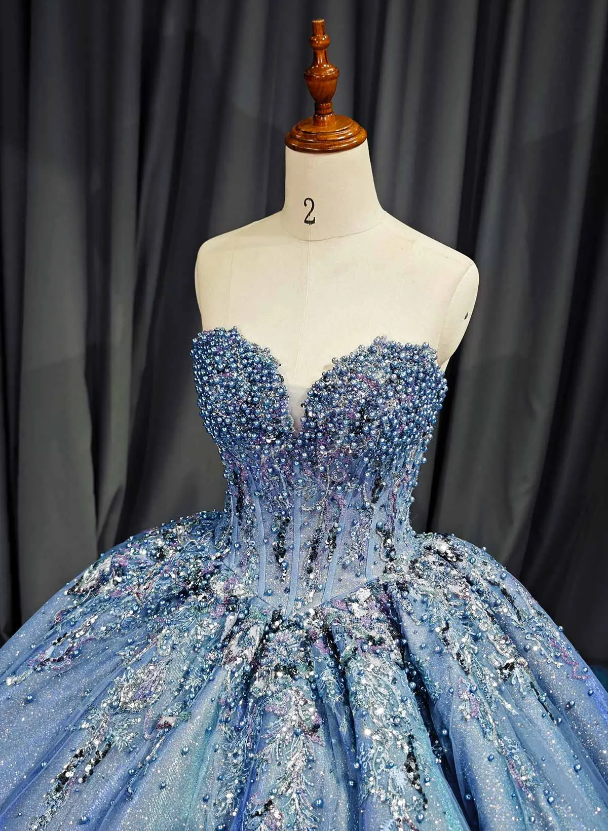 Ball-Gown Sweetheart Sleeveless Royal Prom Dresses With Beading/Sequins/Rhinestone