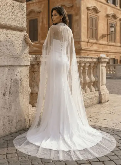 Luxury Sweetheart Mermaid Sweep Train Italian Satin Wedding Dresses With Beading Wrap