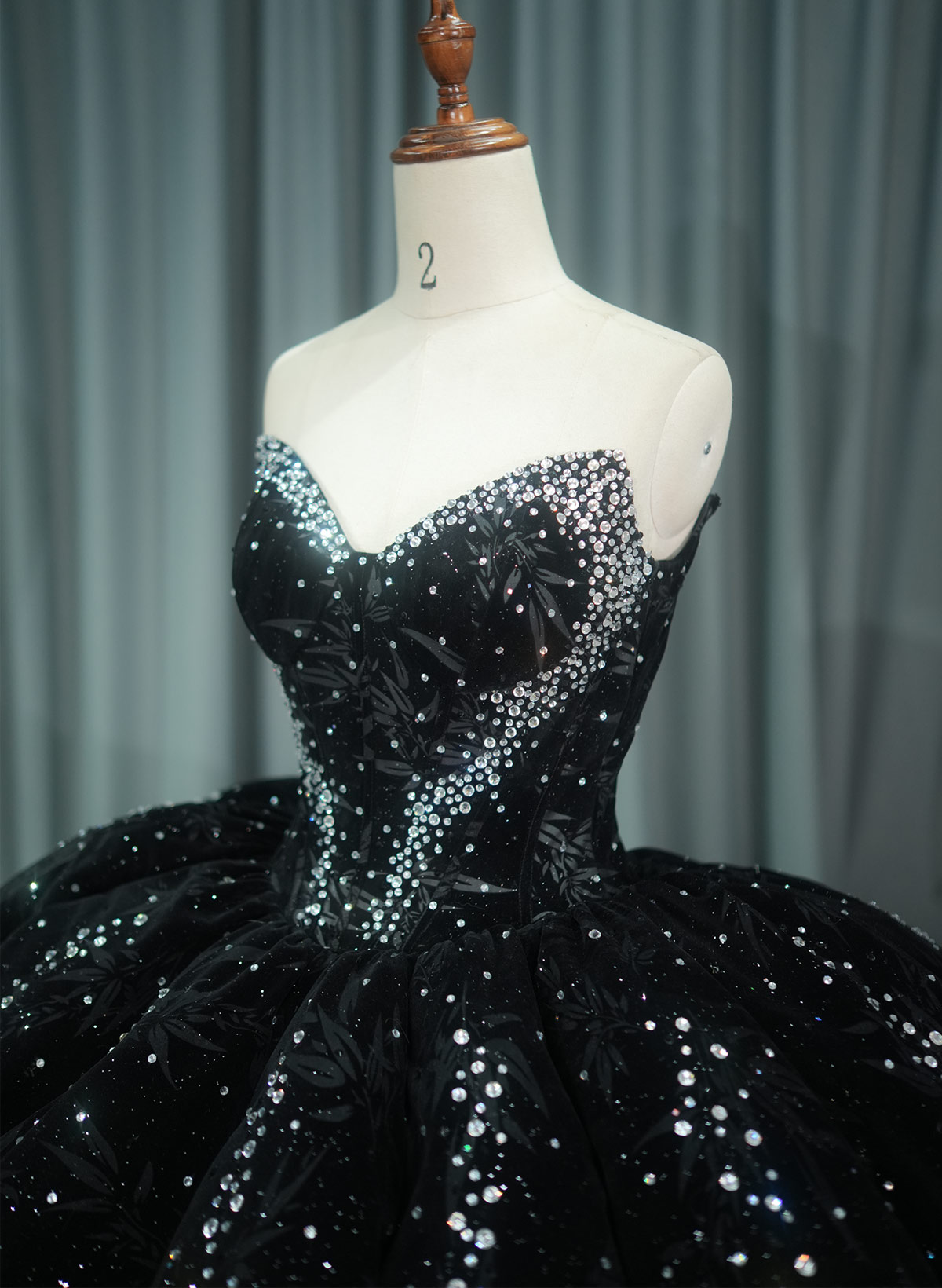 Sparkle & Shine Sweetheart Ball-Gown Chapel Train Velvet Wedding Dresses With Sequins/Rhinestone