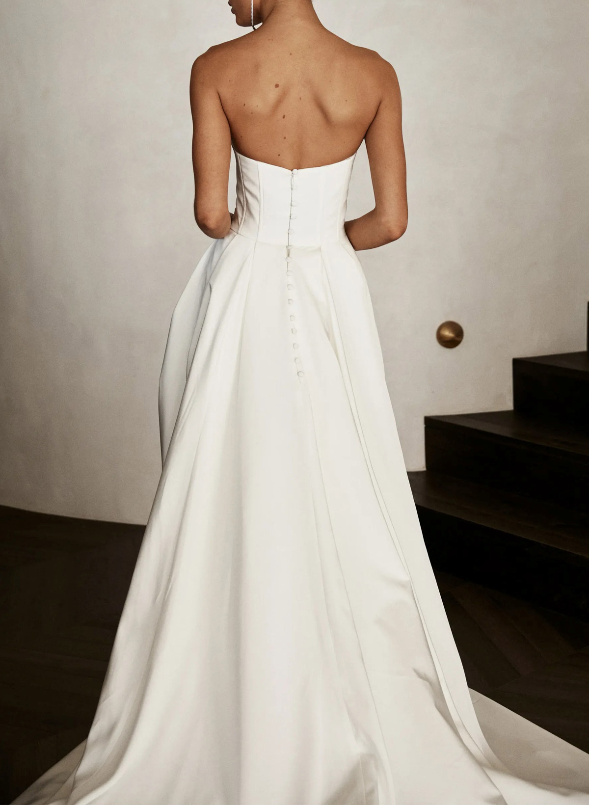 Sweetheart Sleeveless High Split Overskirt Detachable Length Elastic Satin Wedding Dresses