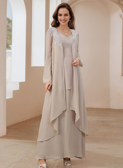 Chiffon Long Sleeves Open Front Wrap With Lace