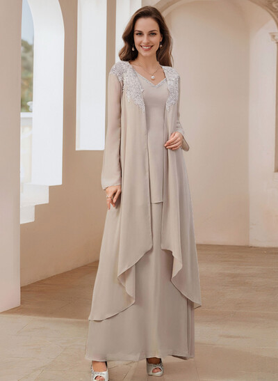 Chiffon Long Sleeves Open Front Wrap With Lace