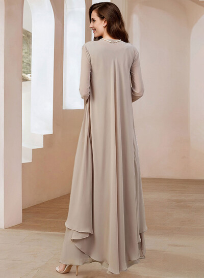 Chiffon Long Sleeves Open Front Wrap With Lace