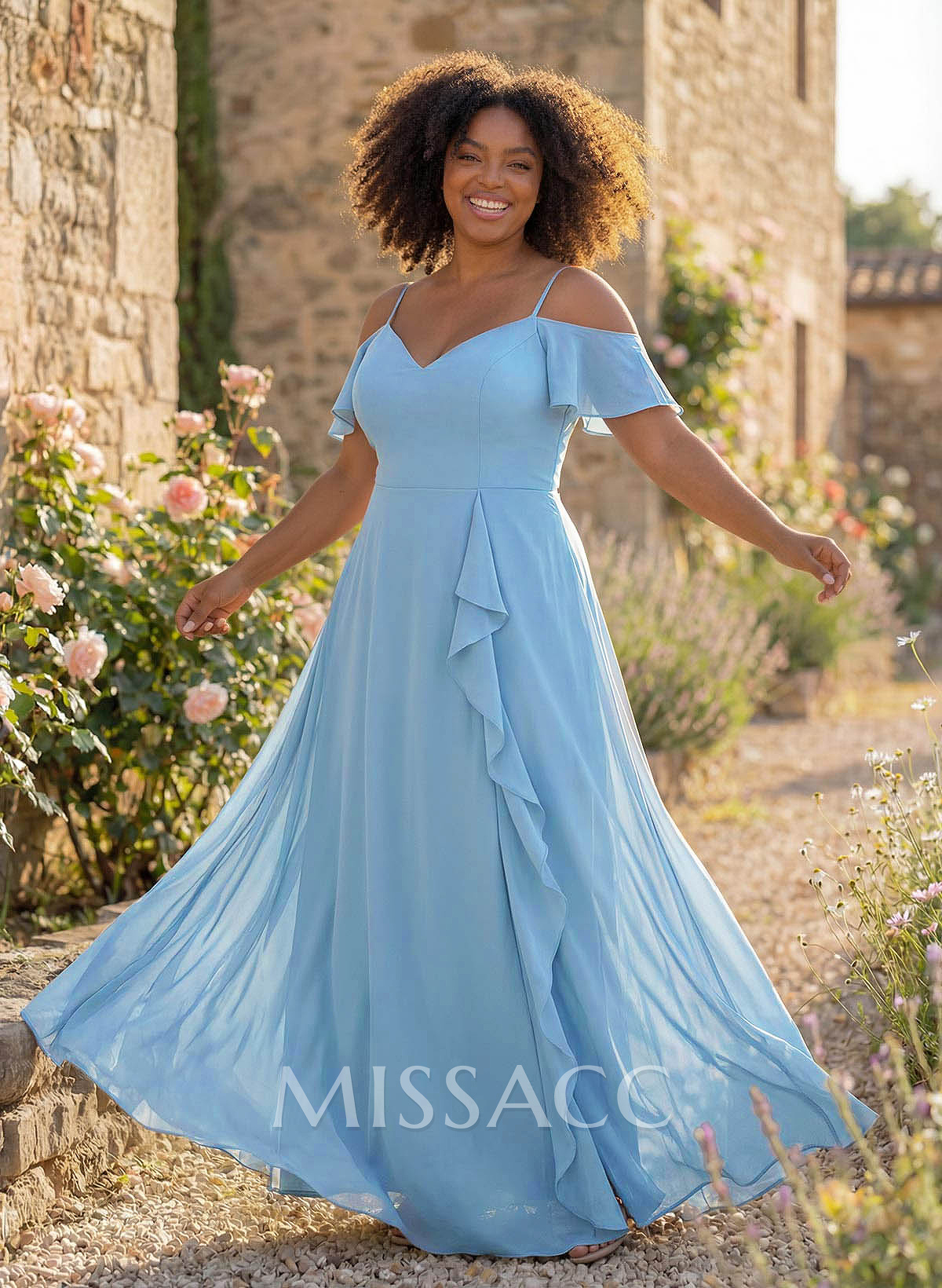 A-Line Sweetheart Short Sleeves Floor-Length Chiffon Bridesmaid Dresses With High Split A-Line Sweetheart Short Sleeves Floor-Length Chiffon Bridesmaid Dresses With High Split