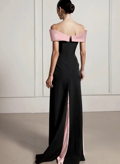 Sheath/Column Off-The-Shoulder Sleeveless Floor-Length Elastic Satin/Satin/Silk Like Satin Evening Dresses