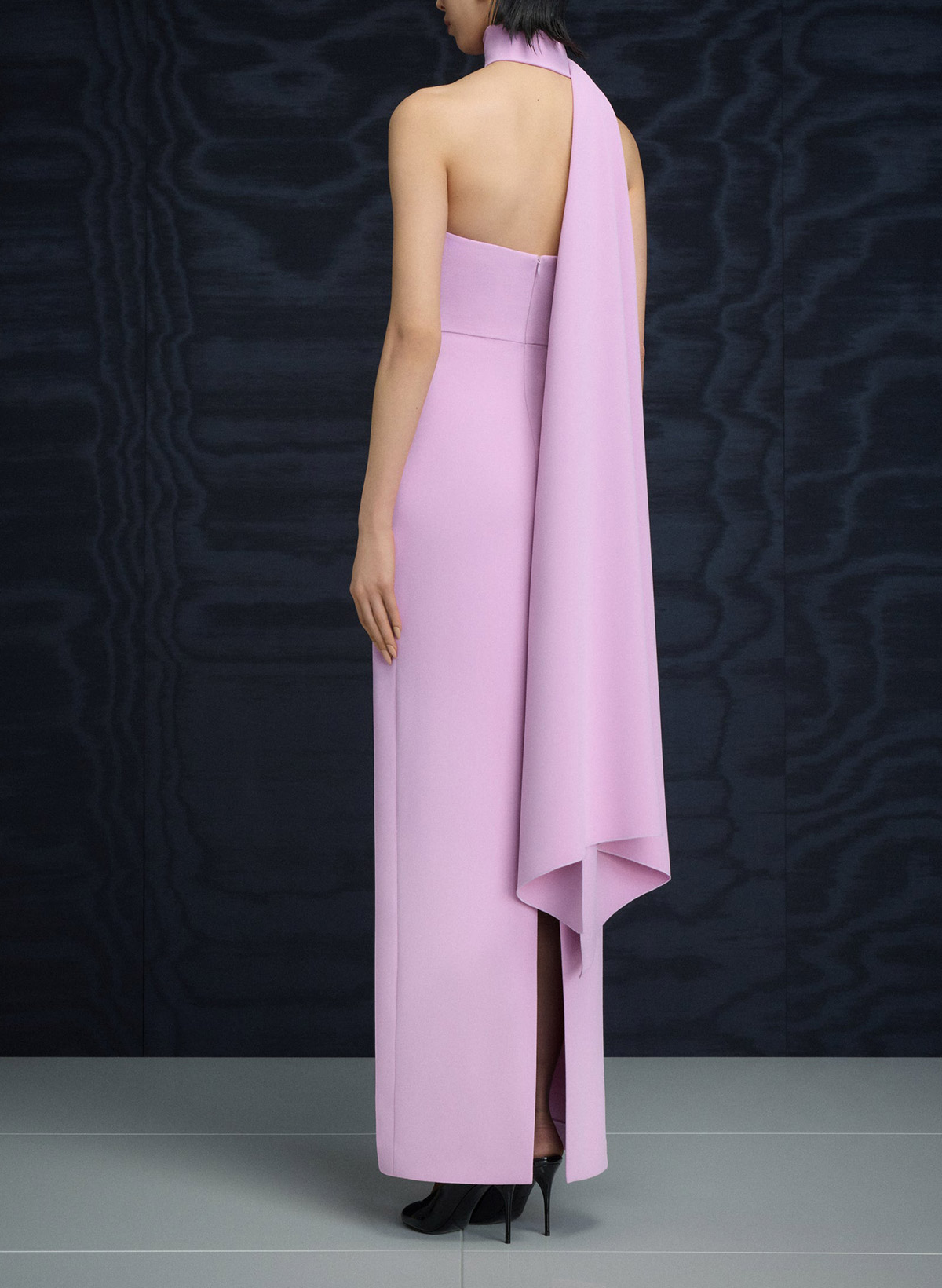 Sheath/Column One-Shoulder Sleeveless Floor-Length Elastic Satin Evening Dresses With Back Slit