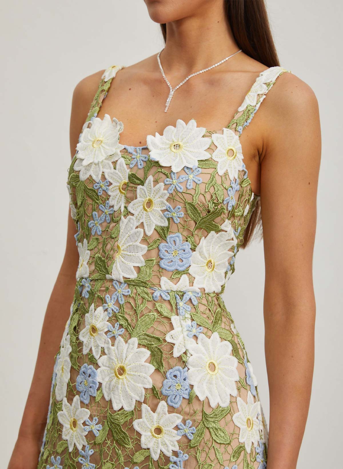 Sheath/Column Scoop Neck Sleeveless Ankle-Length Evening Dresses With Lace/Flower(s)