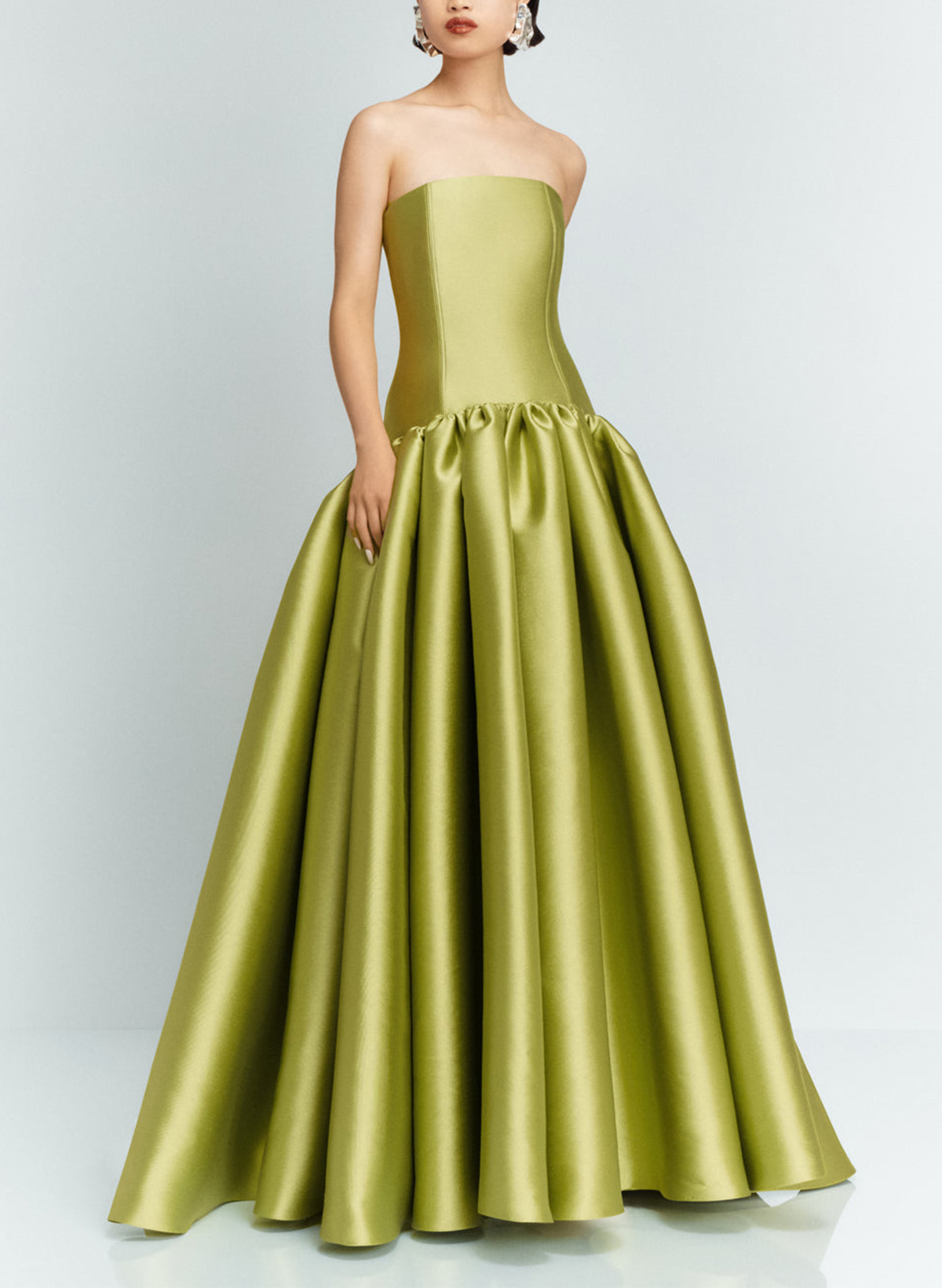 Trumpet/Mermaid Strapless Sleeveless Floor-Length Twill Satin Evening Dresses