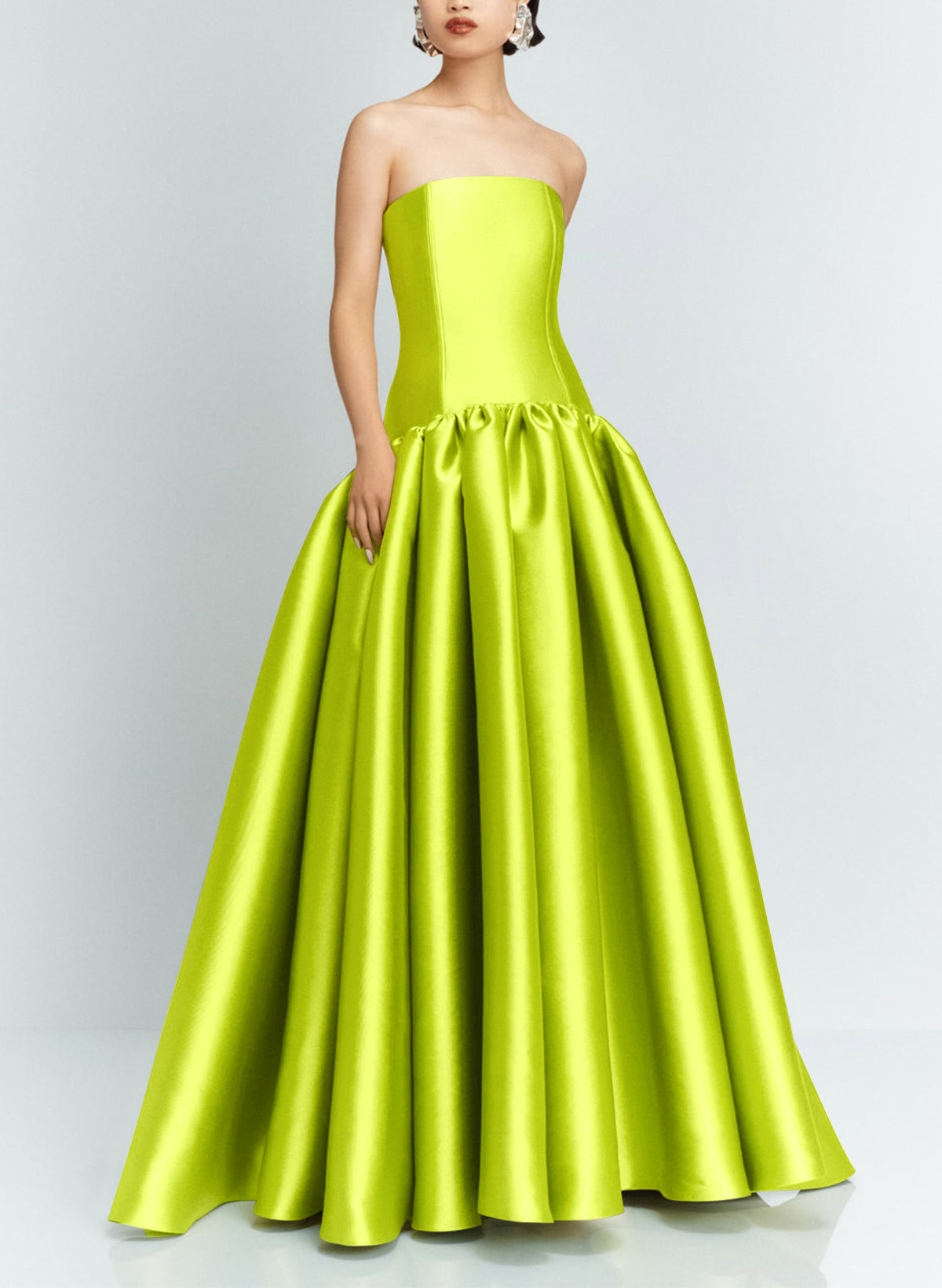 Trumpet/Mermaid Strapless Sleeveless Sweep Train Twill Satin Evening Dresses
