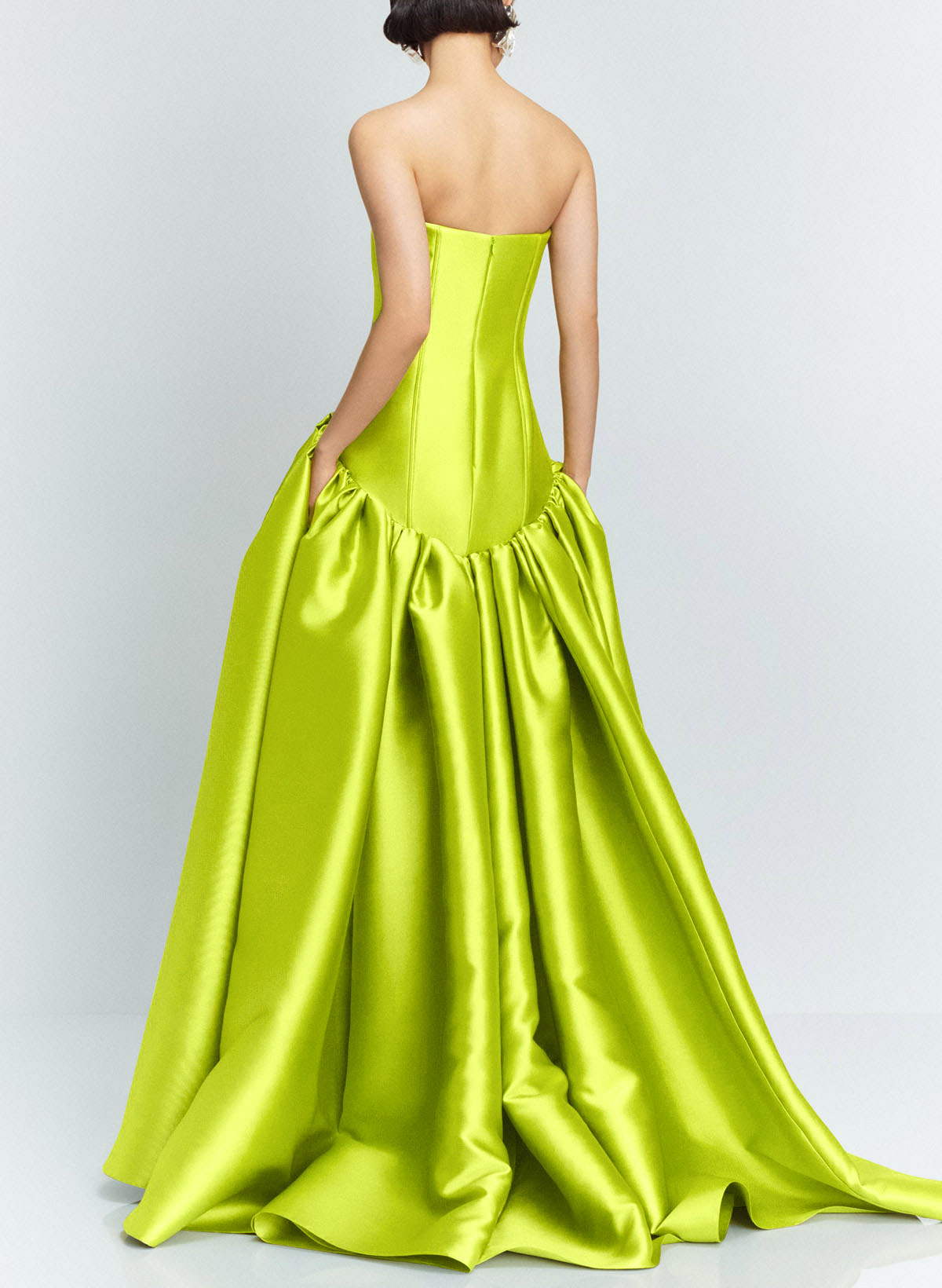 Trumpet/Mermaid Strapless Sleeveless Sweep Train Twill Satin Evening Dresses