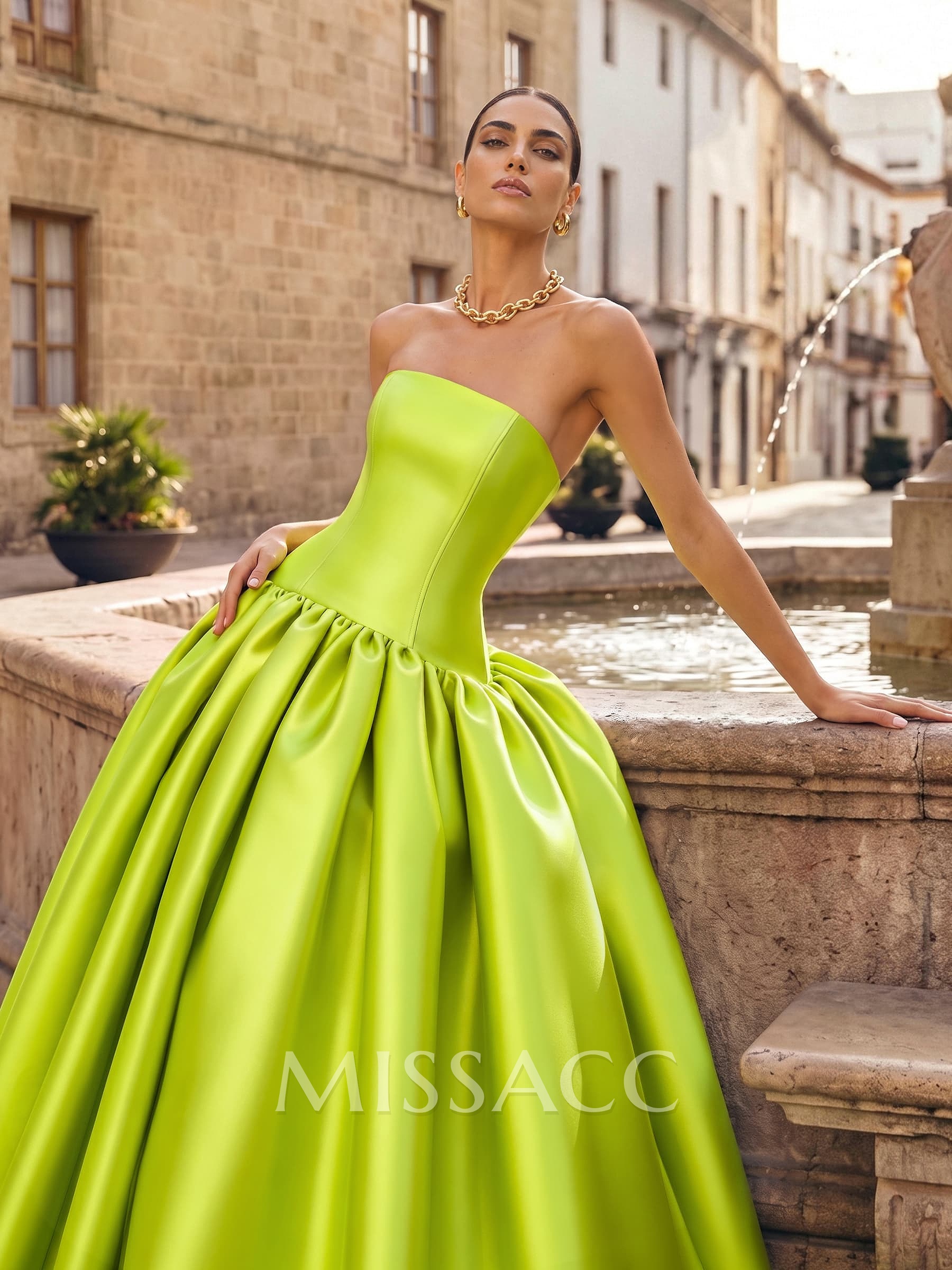 Trumpet/Mermaid Strapless Sleeveless Sweep Train Twill Satin Evening Dresses