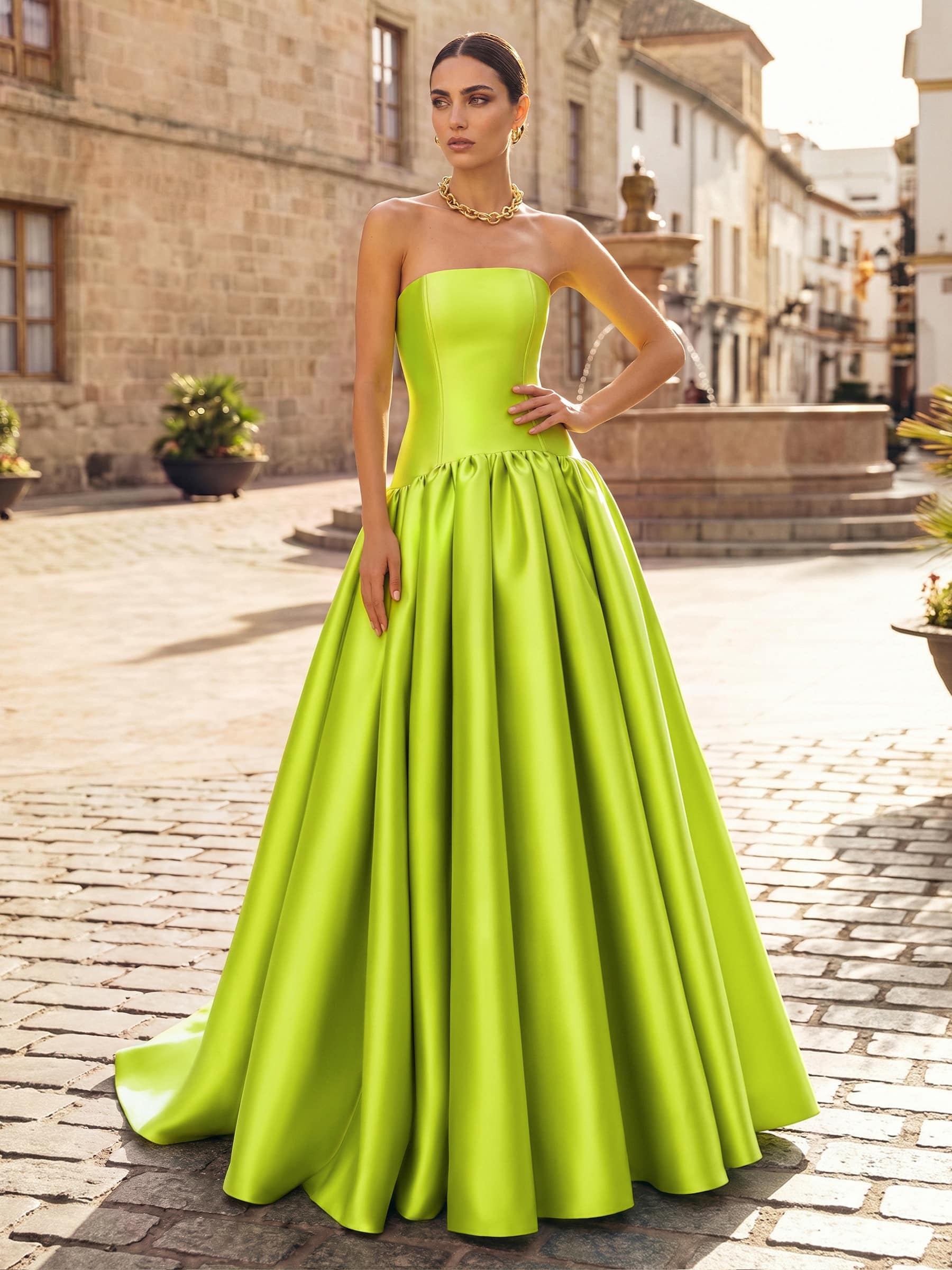Trumpet/Mermaid Strapless Sleeveless Sweep Train Twill Satin Evening Dresses