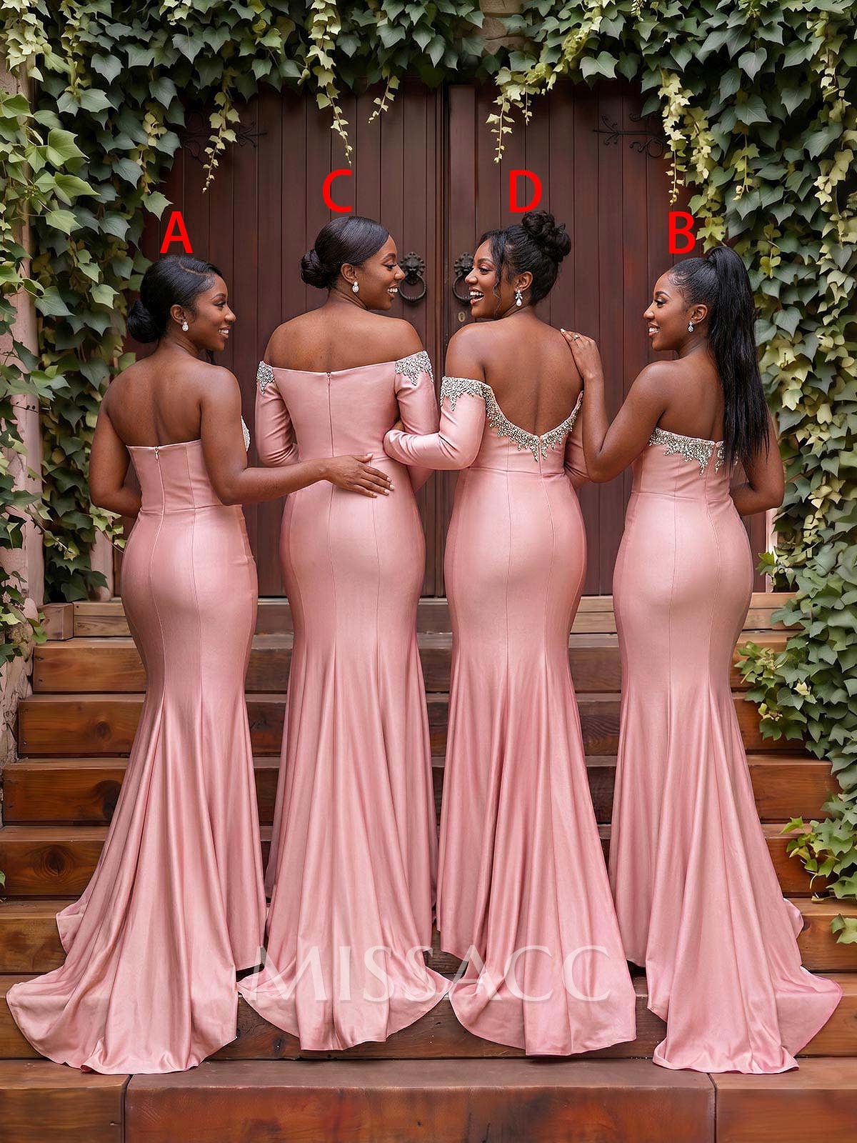 Trumpet/Mermaid Off-The-Shoulder Long Sleeves Court Train Jersey Evening Dresses With Rhinestone